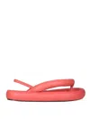 Isabel Marant Orene Leather Puff Thong Sandals In Red
