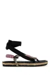 Isabel Marant Black Fabric Sandals In Black