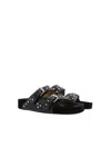 Isabel Marant 'lennyo' Black Sandals With Stud Embellishments And Moulded Footbed In Black