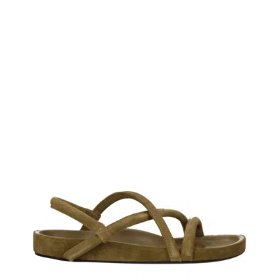 Isabel Marant Sandals Mens Suede Green/mole
