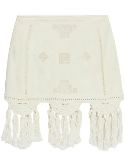 Isabel Marant Sandra Cotton Mini Skirt In White