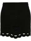 Isabel Marant Palmira Cutout Lace Scallop Mini Skirt In Black  