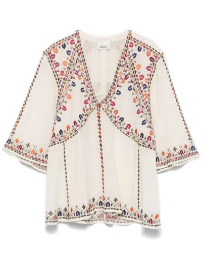 ISABEL MARANT SANTIA BLOUSE IN ECRU