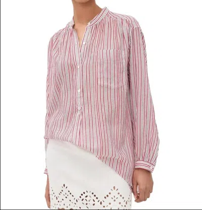 Isabel Marant Sapha Top In Ecru/red In Pink