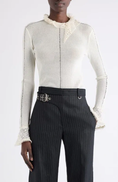 Isabel Marant Sarah Embroidered Mesh Top In White
