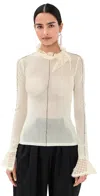 Isabel Marant Ivory Stretch Crochet Sarah Top In Neutral