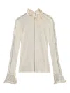 Isabel Marant Ivory Stretch Crochet Sarah Top In Neutral