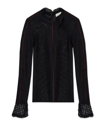 Isabel Marant Sarah Tulle And Lace-trimmed Mesh Top In Black