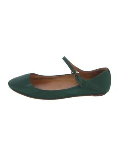 Pre-owned Isabel Marant Satin Mary Jane Flats In Green