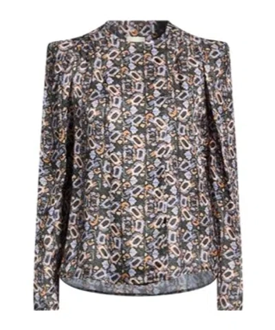 Isabel Marant Satin Pattern Blouse In Black