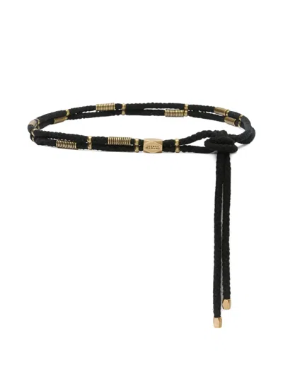 Isabel Marant Sayka Beaded Belt In Black