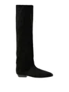 Isabel Marant 'sayla' Black Boots With Draping In Suede Woman In Black