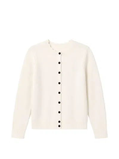 Isabel Marant Scalloped-edge Buttoned Cardigan In Neutrals