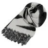 Isabel Marant Oversized Wool Scarf With Bold Graphic Pattern In Gray