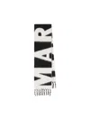 Isabel Marant Wool Blend Rectangular Scarf With Fringed Edges In White