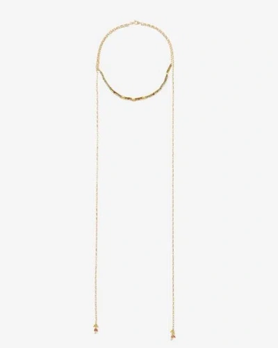Isabel Marant Be Free Stone Bead Scarf Necklace In Multi,gold