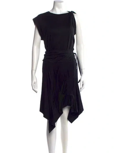 Pre-owned Isabel Marant Scoop Neck Midi Length Dress In Black