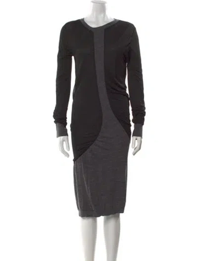 Pre-owned Isabel Marant Scoop Neck Midi Length Dress In Black