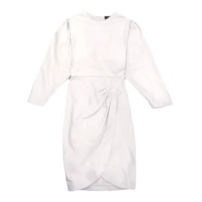 Isabel Marant Sculpted Leather Evening Dress With Tulip Hem In White