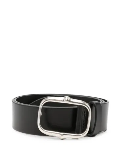 Isabel Marant Sculptural-buckle Leather Belt In Black