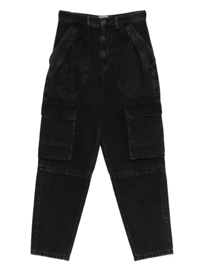 Isabel Marant Seam-detail Cargo Jeans In Black