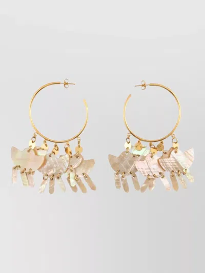 Isabel Marant Seashell Hoop Earrings And Butterfly Charms In Gold