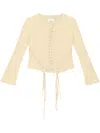 Isabel Marant Seatle Laced Faux Suede Leather Top In Neutrals