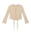 Isabel Marant Seatle Laced Faux Suede Leather Top In Nude