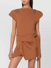 Isabel Marant Asymmetrical Sebani T-shirt In Caramel Colour Women In Brown