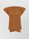 Isabel Marant Sebani Asymmetric Cotton T-shirt In Brown