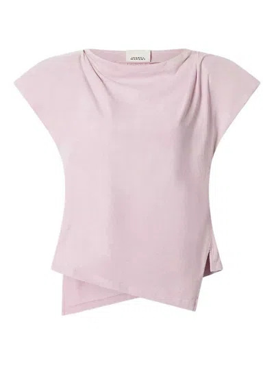 Isabel Marant Asymmetric Hem Cotton T Shirt Draped In Pink