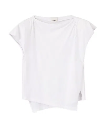 Isabel Marant Sebani Padded Asymmetric T-shirt In White