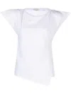 Isabel Marant Sebani Padded Asymmetric T-shirt In White