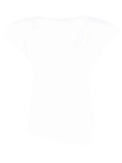 Isabel Marant Sebani Padded Asymmetric T-shirt In Weiss
