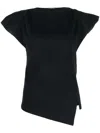 Isabel Marant Boat Neck Cap Sleeve Top With Shoulder Pads