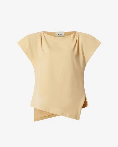 Isabel Marant Sebani Draped Asymmetric Tee T-shirt In Yellow