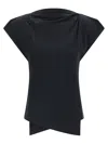 Isabel Marant Sebani Padded Asymmetric T-shirt In Black