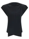 Isabel Marant Sebani Padded Asymmetric T-shirt In Black