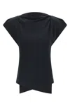 Isabel Marant Sebani Padded Asymmetric T-shirt In Black