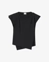 Isabel Marant Sebani Padded Asymmetric T-shirt In Black