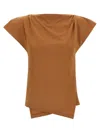 Isabel Marant Sebani Asymmetric Cotton T-shirt In Brown