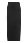 Isabel Marant Marine Serre Cady Front Slit Midi Skirt In Black