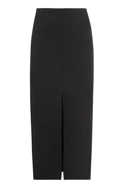 Isabel Marant Secia Cotton Cady Midi Skirt In Black