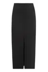 Isabel Marant Marine Serre Cady Front Slit Midi Skirt In Black