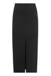Isabel Marant Marine Serre Cady Front Slit Midi Skirt In Black