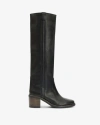 Isabel Marant Seenia High High Heels Boots In Black Leather In Black