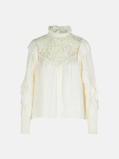 Isabel Marant 'seila' Beige Polyester Blouse