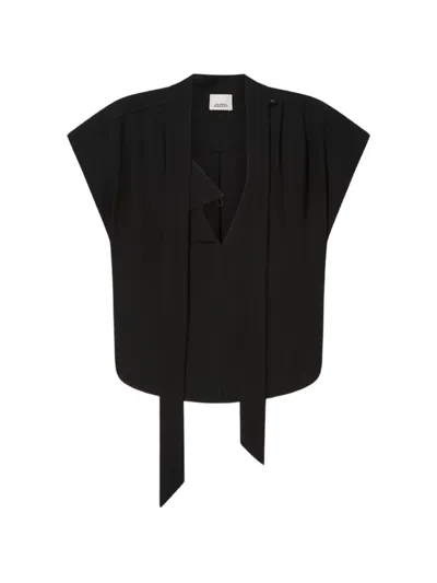 Isabel Marant Selene Self-tie Sleeveless Top In Black