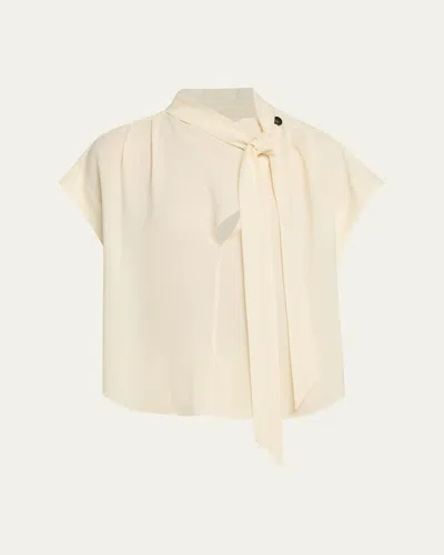 Isabel Marant Selene Tie-neck Blouse In Sand