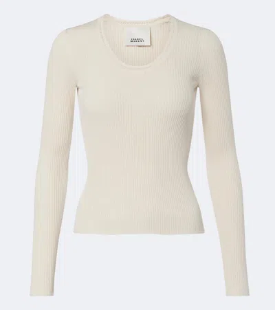 Isabel Marant Selenie Ribbed-knit Silk And Cotton Sweater In Multi